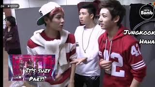 Rm,Taehyung, Jungkook reaction to suzy HUSH ( BTS x SUZY moment)