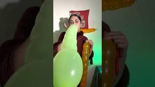 ASMR GIRL BLOWING BIG BALLOONS #asmrgirl #baloonpop #bubblegum #funny #poppingballon