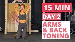 Day 2/21 Days Pilates Challenge| Arms & Back-Toning Pilates Workout | No Repeats