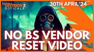 NO BS VENDOR RESET 30TH APRIL 2024! THE DIVISION 2!!