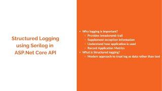 Structured logging using Serilog in ASP NET Core Web API