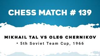Mikhail Tal vs Oleg Chernikov • 5th Soviet Team Cup, 1966