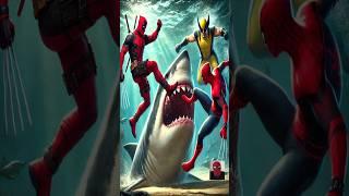 Spider-Man, Deadpool and Wolverin join forces in the ocean! #SpiderMan #Deadpool #Wolverine