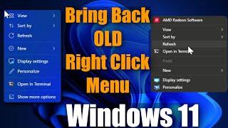 Bring Back OLD Context MENU in Windows 11 | Windows 11 Enable OLD Context Menu | Right Click Menu.