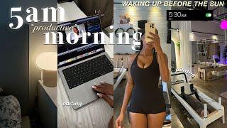 5AM *PRODUCTIVE* MORNING IN MY LIFE | getting out of my comfort zone + cleaning + pilates + more!