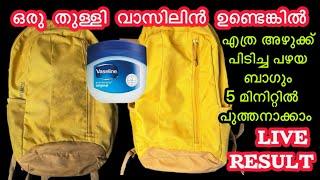 പഴയ ബാഗ് പുത്തനാക്കാം|ഇതറിഞ്ഞാൽ ഇനി ആരും പുതിയ ബാഗ് വാങ്ങില്ല|Bag cleaning