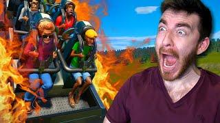Planet Coaster, but a random disaster happens every 5 minutes