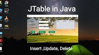 How to insert, delete, update in JTable in java| jTable Swing in java using NetBeans