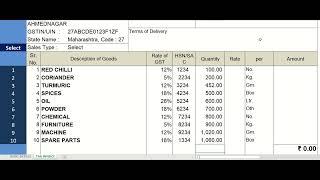 Automatic Multi Rate GST Tax Invoice