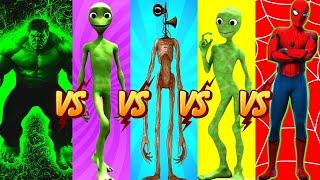 dance challenge dame tu cosita vs spiderman vs hulk vs me kemaste  Alien Green dance challenge 
