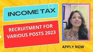 Income Tax Dept. Vacancy For Various  Post | Apply Within 15th October2023 | #incometax #viralvideo