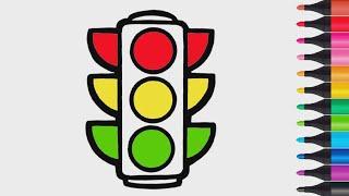 Bolalar uchun svetafor rasmini chizish | How to draw  Traffic light
