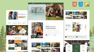 Responsive Travel Website In HTML CSS and JavaScript | Camping Website