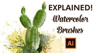 How to Draw a Cactus with Real Watercolor Vector Brushes - Adobe Illustrator Tutorial