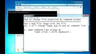 Change file extension by command window (cmd)