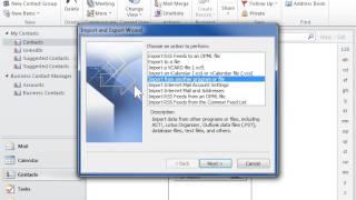 Outlook 2010 Import a vCard File to Your Contacts