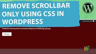 How to Hide Scrollbar Only using Custom CSS in WordPress | Page Scrolling Functionality Working