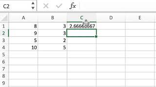How to divide two columns in Excel