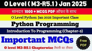 Python Programming Marathon Class|Top 100 Important MCQ|O Level Exam 2025|o level m3r5 mcq questions