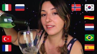 ASMR | Getting Tipsy and Saying "Cheers" in 10 Different Languages | Drunk ASMR