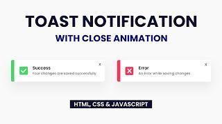 Sliding Toast Notification With Close Button | CSS & Javascript