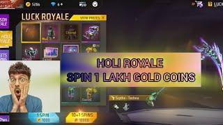 FREE FIRE MAX NEW HOLI ROYALE SPIN 1LAKH GOLD COINS/ ITZ MANASH FF #freefire