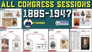 ALL CONGRESS SESSIONS | कांग्रेस अधिवेशन | BY-YOGENDRA | #congress #history #gandhi #mppsc #upsc