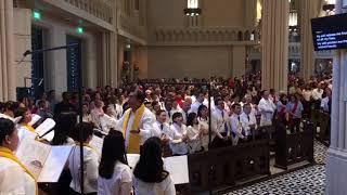 The first mass at the reopened Novena Church