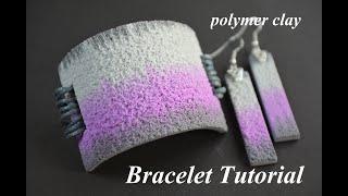 polymer clay tutorial bracelet ikat and salt technique Armband aus Fimo браслет полимерная глина