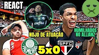 REACT PALMEIRAS 5 X 0 SÃO PAULO HUMILHADOS NOJO DE ATUAÇÃO - GOLEADA HISTÓRICA - BRASILEIRÃO 2023