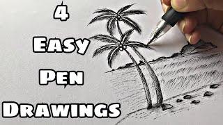 Easy Pen Drawings | Learn Pen and Ink Sketches