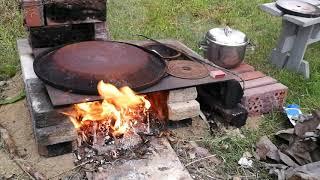 уличная печь и заготовка иван-чая на финском хуторе