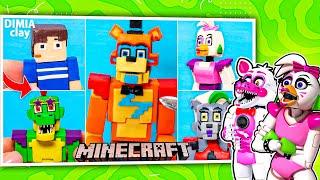 DIY Minecraft FNAF Security Breach CLAY ART REACT with Funtime Foxy and Glamrock Chica