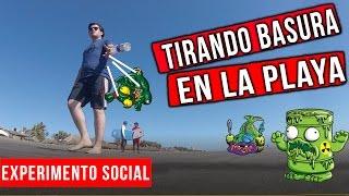 experimento social// ¿tu que harias? Tirando basura en la playa