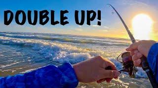 2 Legal Halibut with Lucky Craft + Catch and Cook [SoCal Surf Fishing]