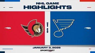 NHL Highlights | Senators vs. Blues - January 3, 2025