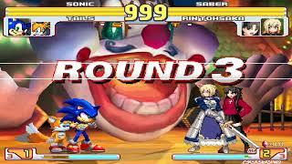 NICK54222 MUGEN: Sonic the Hedgehog and Tails VS Saber and Rin Tohsaka