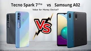 tecno spark 7 pro vs samsung a02 | Speed test | comparison between tecno spark 7 pro and Samsung a02