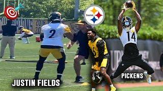 Justin Fields to George Pickens CONNECTION  WR's GETTING ACTIVE Steelers OTA Highlights