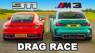 BMW M3 v Porsche 911: DRAG RACE