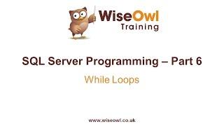 SQL Server Programming Part 6 - WHILE Loops