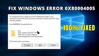 How Do I Fix Error 0x80004005 When Deleting Files From External Drive & Flash Drive In Windows 10 ?