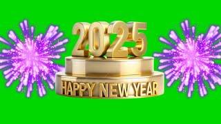 Happy New Year 2025 Green Screen Animation Background HD