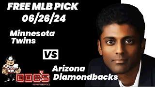 MLB Picks and Predictions - Minnesota Twins vs Arizona Diamondbacks, 6/26/24 Free Best Bets & Odds