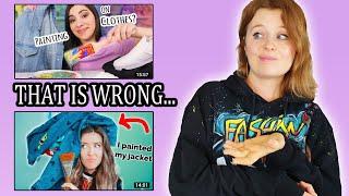 Pro Clothes Customizer Reacts to Art Youtubers Painting Their Clothes For the First Time