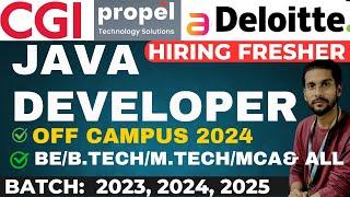 CGI & Propel Hiring 2025, 24 Java Developer & Software Engineer Jobs Opening for Freshers 2024