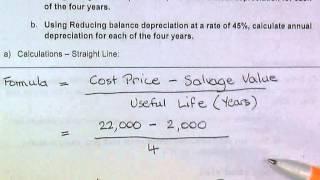 Depreciation Straight line methods