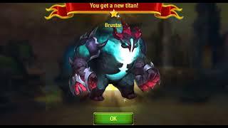 Summon Brustar the new Dark Tank Titan and level up #HeroWars