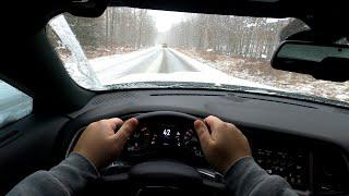 Driving AWD 2019 Dodge Challenger GT In The Snow & Ice...Winter Muscle Car ?!?!