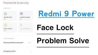 Redmi 9 Power Face Lock Not Working Problem Solve | Face Lock Kaise Thik Kare Kare Redmi 9 Power Me